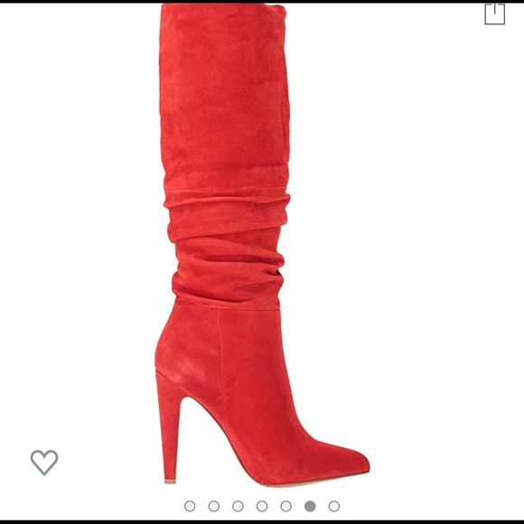 Red Steve Madden 💯 Suede Boots - Picture 2 of 8